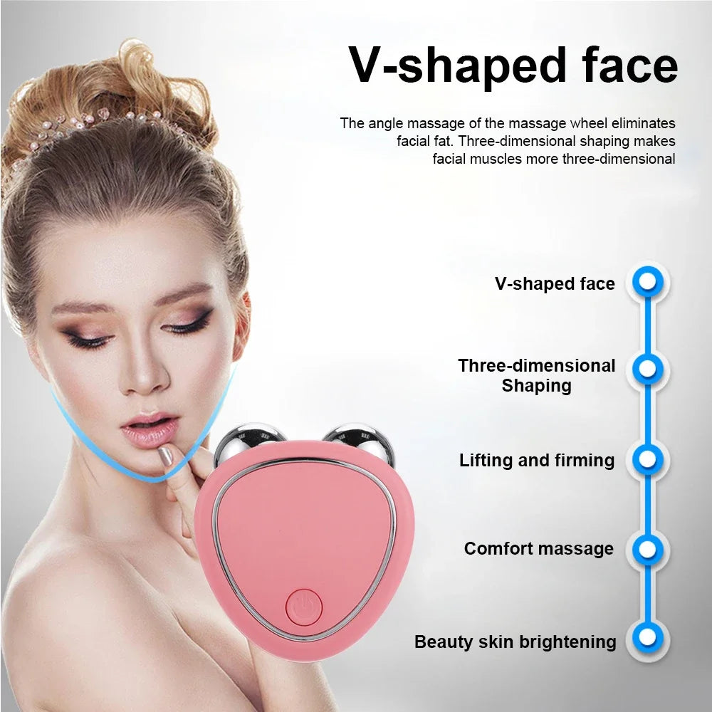 Facial Electric Face Lifting Roller Massager Microcurrent EMS Face Skin Tightening Rejuvenation Face Massage Skin Beauty Care